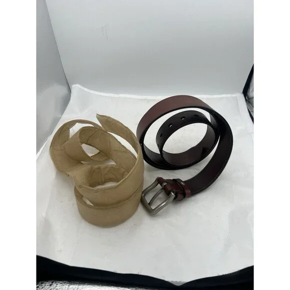 WOLFANT Men’s Brown Full Grain Italian Leather Belt 55” XL New In Box - Picture 8 of 14